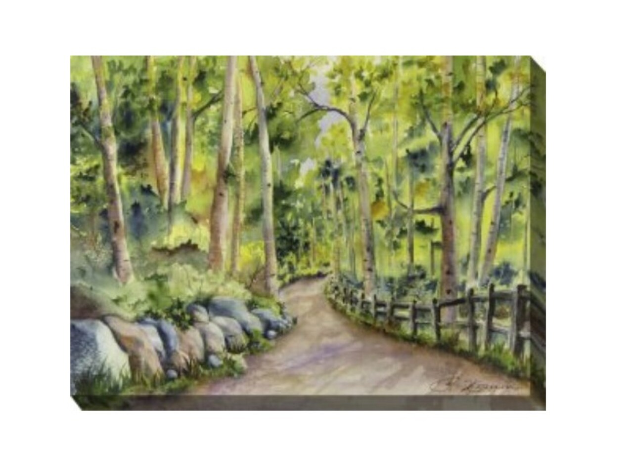 Outdoor Living and Style Green and Brown Western Slope Outdoor Canvas Rectangular Wall Art Decor 30" x 40"